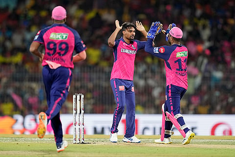 Sandeep Sharma celebrates Travis Head's wicket